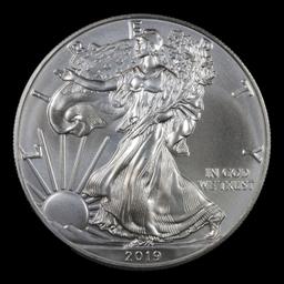 2019 Silver Eagle Dollar $1 Grades Mint State