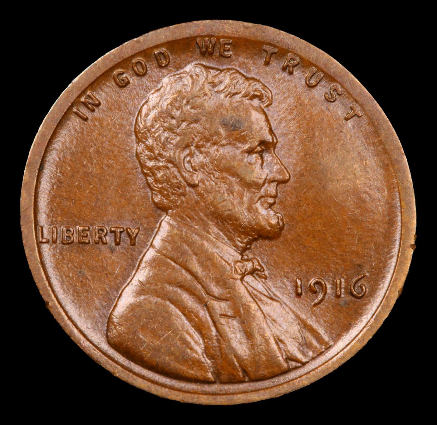 1916-p Lincoln Cent 1c Grades Choice Unc BN