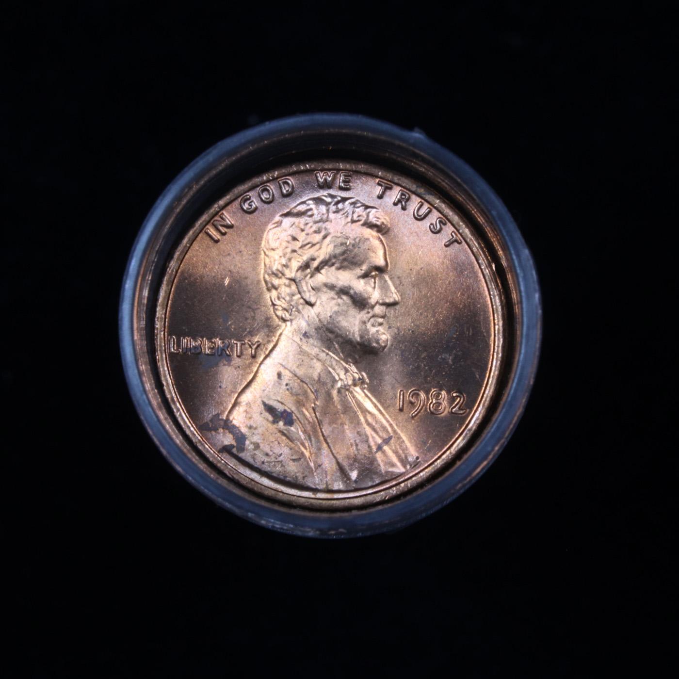 ***Auction Highlight*** Uncirculated Lincoln 1c roll, 1982-p Copper Small Date 50 pcs Grades (fc)