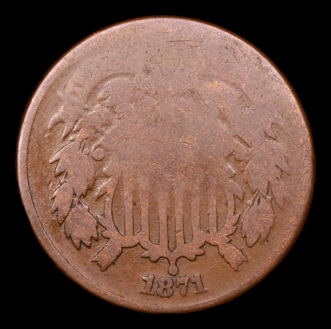 1871 Two Cent Piece 2c Grades g+