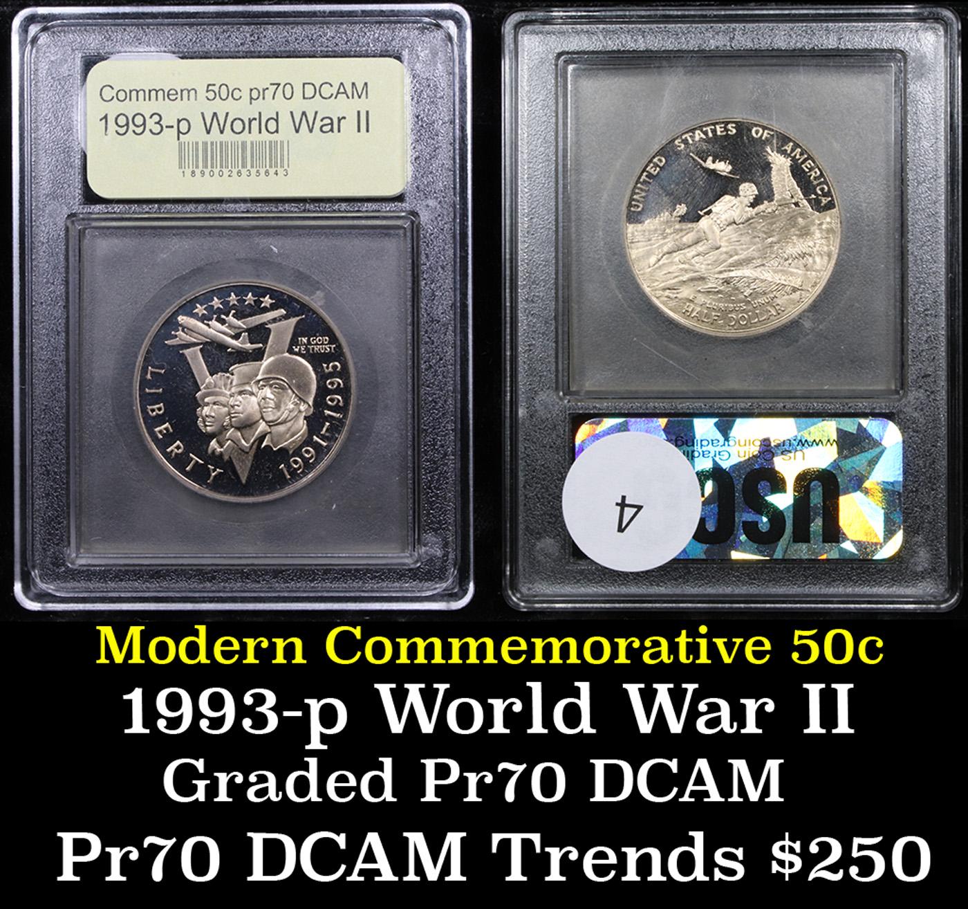 Proof ***Auction Highlight*** 1991-1995-P WWII Modern Commem Half Dollar 50c Graded GEM++ Proof Deep