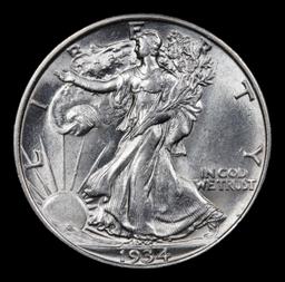 1934-p Walking Liberty Half Dollar 50c Grades Choice AU/BU Slider