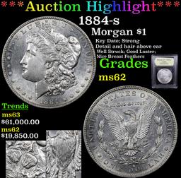 ***Auction Highlight*** 1884-s Morgan Dollar $1 Graded Select Unc BY USCG (fc)