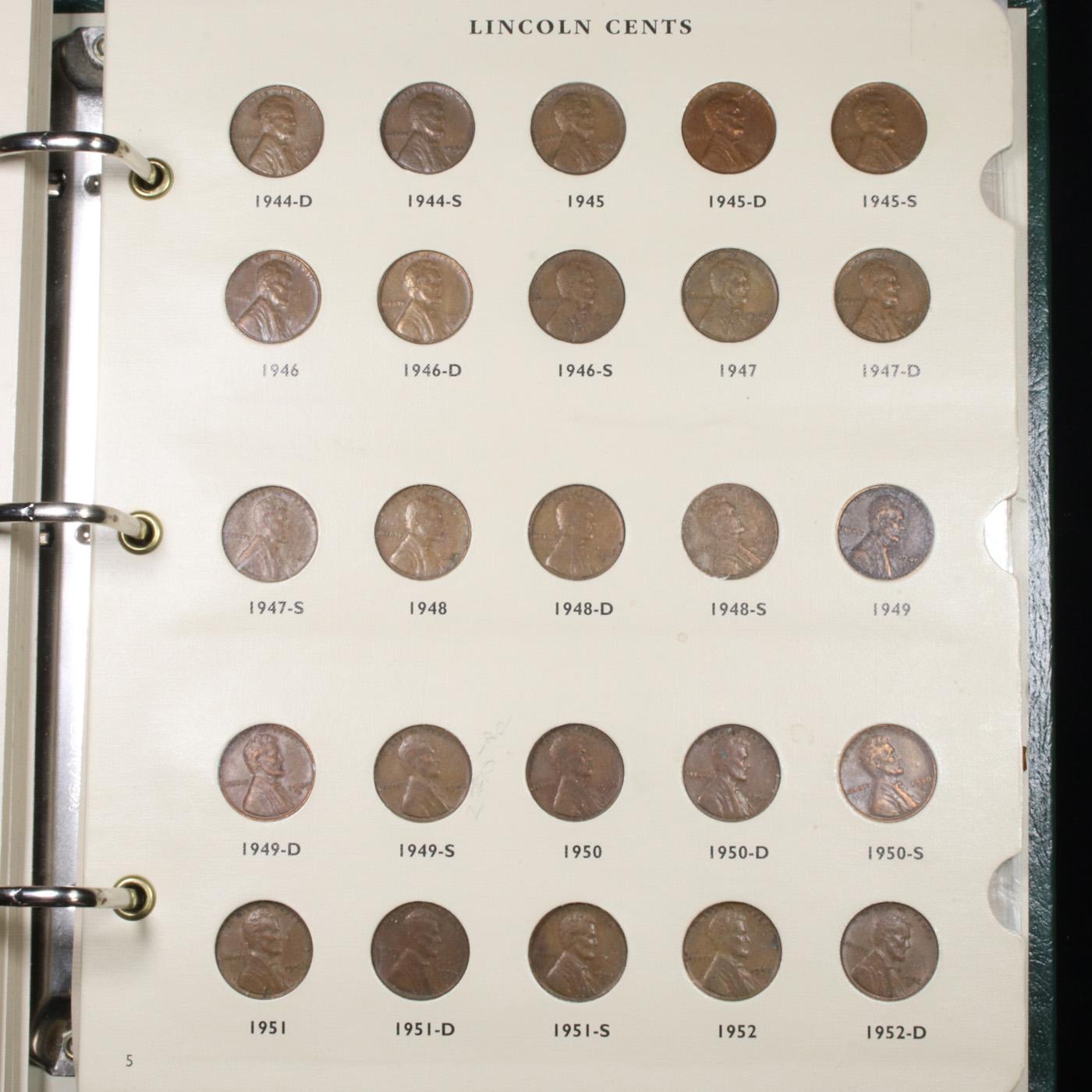 Partial Lincoln Cent Book 1909-1958 119 Coins