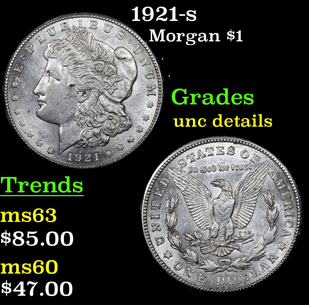 1921-s Morgan Dollar $1 Grades Unc Details