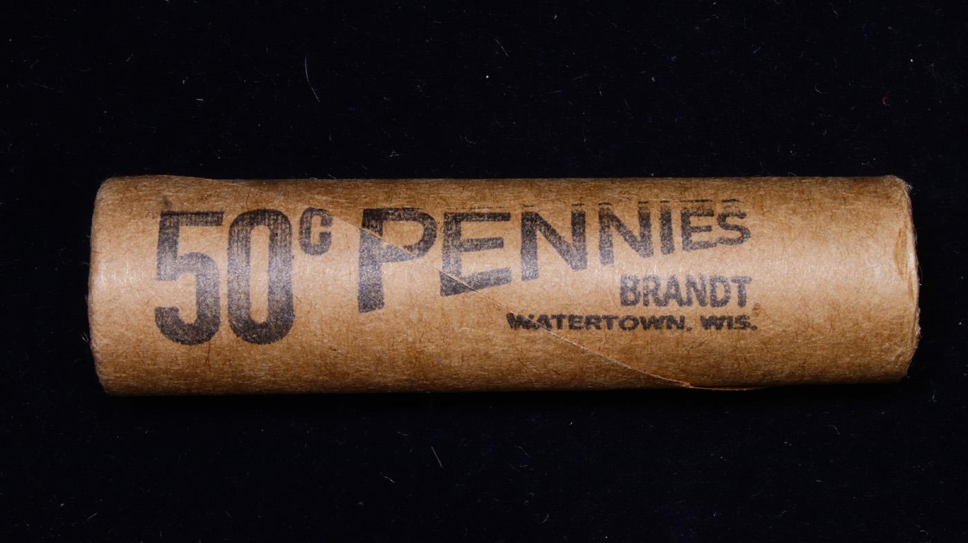 Mixed small cents 1c orig shotgun roll, 1919-s Wheat Cent, 1897 Indian Cent other end, McDonalds Wra