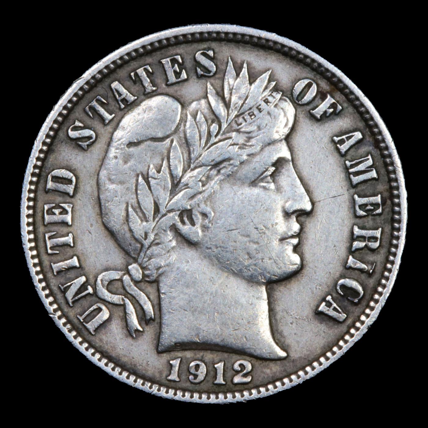 1912-d Barber Dime 10c Grades xf