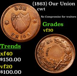 (1863) Our Union Civil War Token 1c Grades vf++