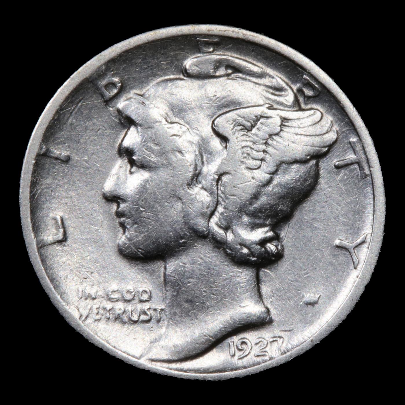 1927-d Mercury Dime 10c Grades vf++