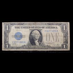 1928A $1 Blue Seal Silver Certificate "FunnnyBack" Grades f+