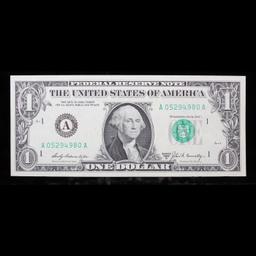 1969B $1 Green Seal Federal Reserve Note (Boston. MA) Grades Gem+ CU