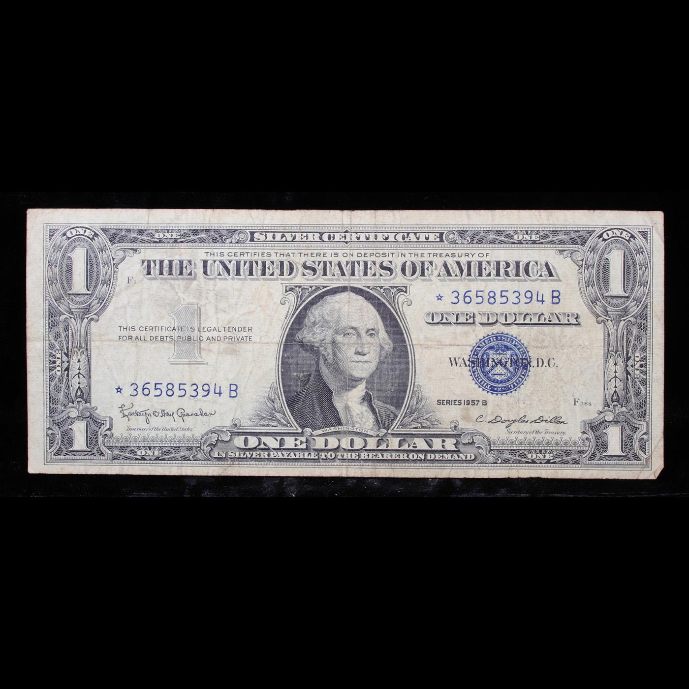 *Star Note * 1957B $1 Blue Seal Silver Certificate Grades vf++