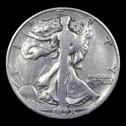 1928-s Walking Liberty Half Dollar 50c Grades vg details