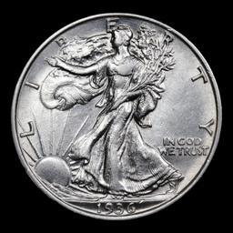 1936-p Walking Liberty Half Dollar 50c Grades Choice AU