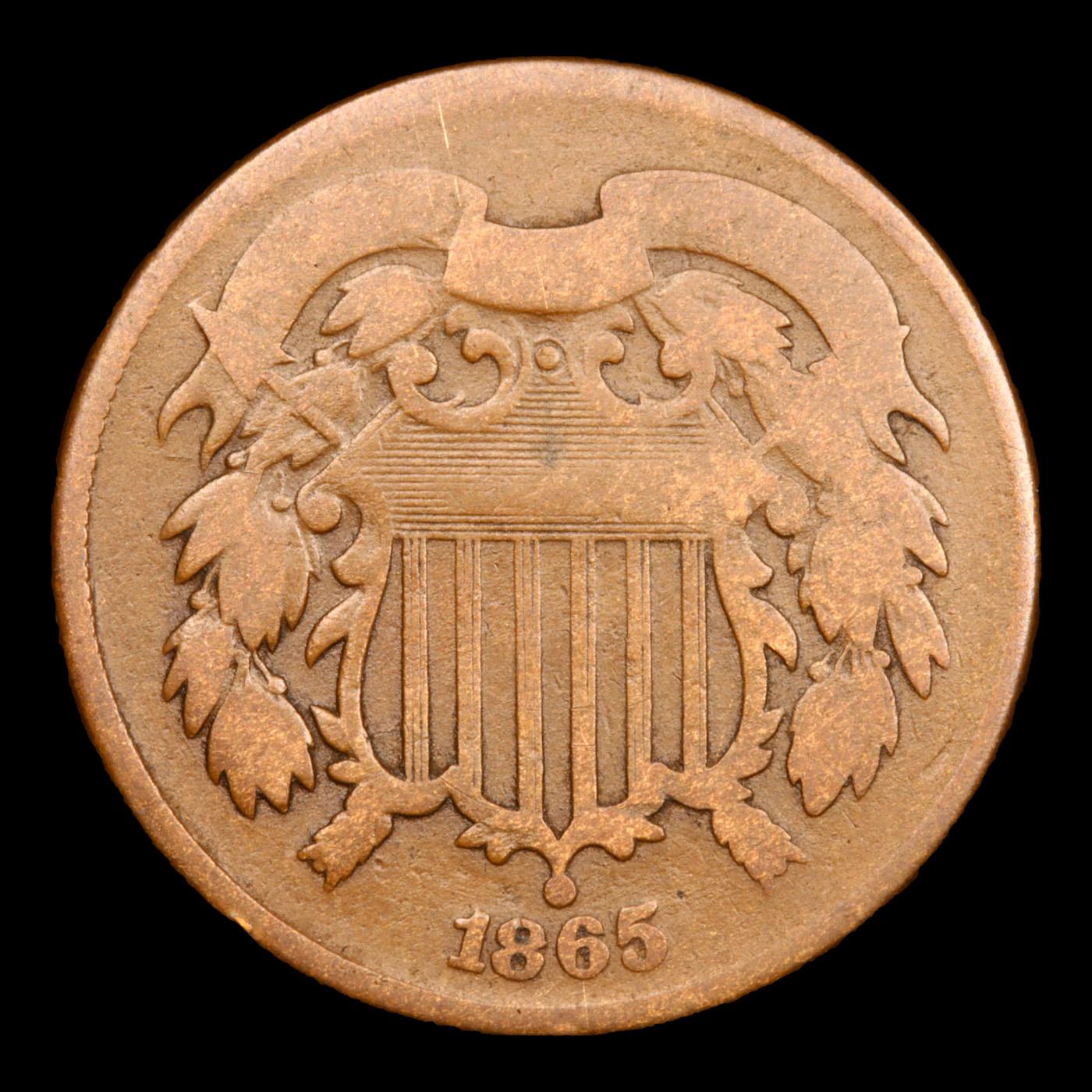 1865 Two Cent Piece 2c Grades f+