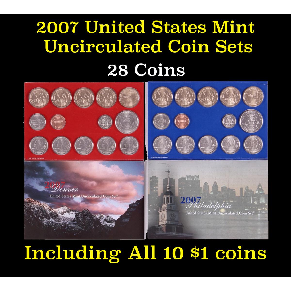 2007 United States Mint Uncirculated Coin Set 28 coins