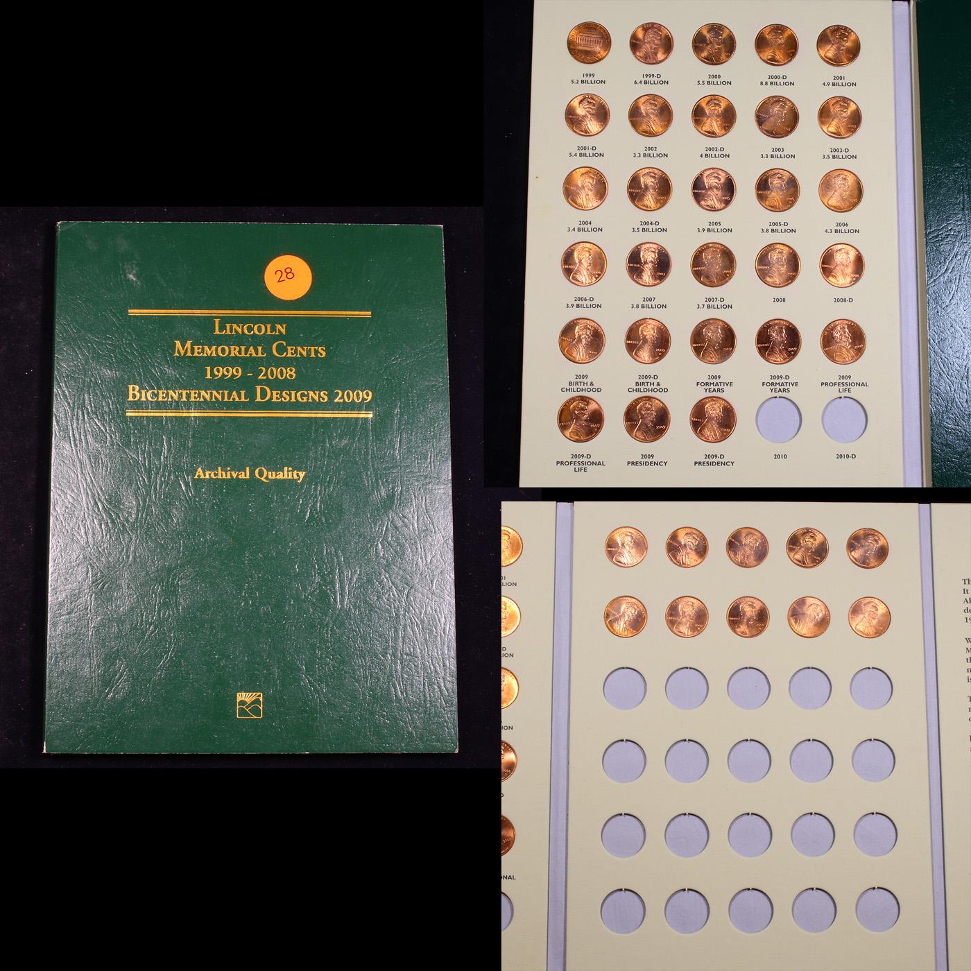 Partial Lincoln Cent Book 1999-2009 38 coins