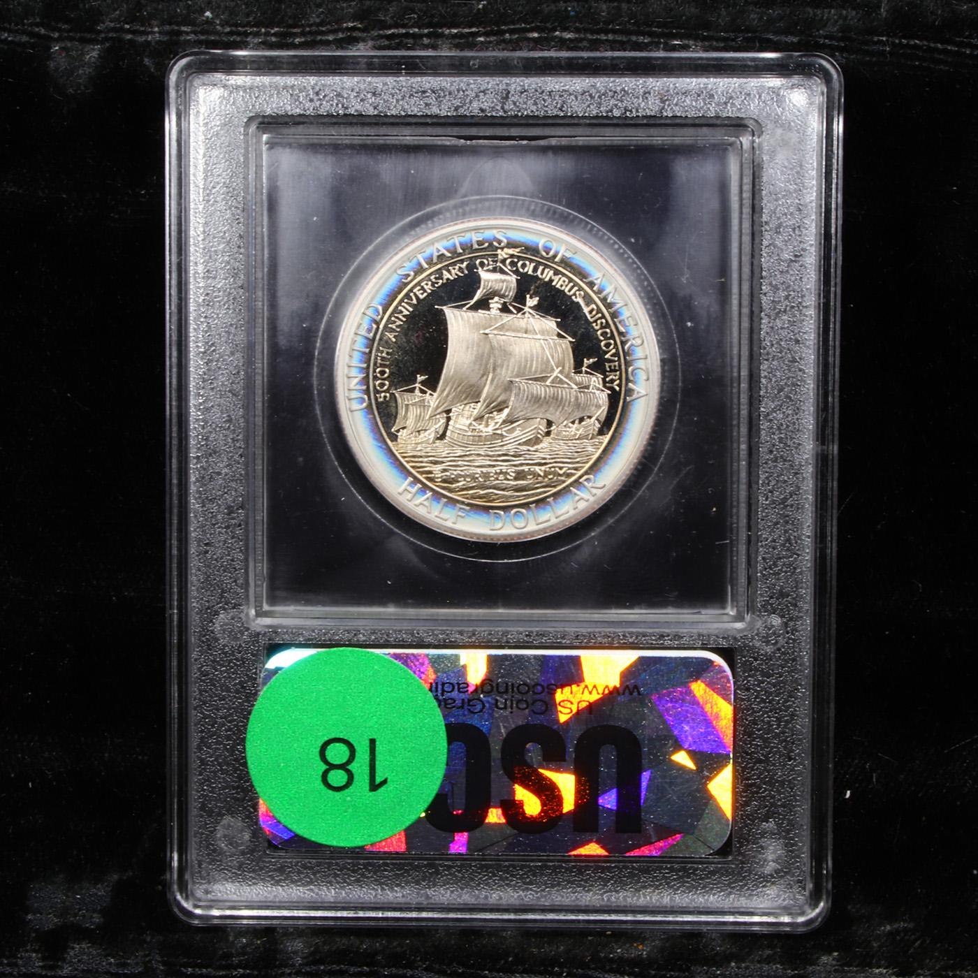 Proof 1992-S Columbus Modern Commem Half Dollar 50c Graded GEM++ Proof Deep Cameo By USCG