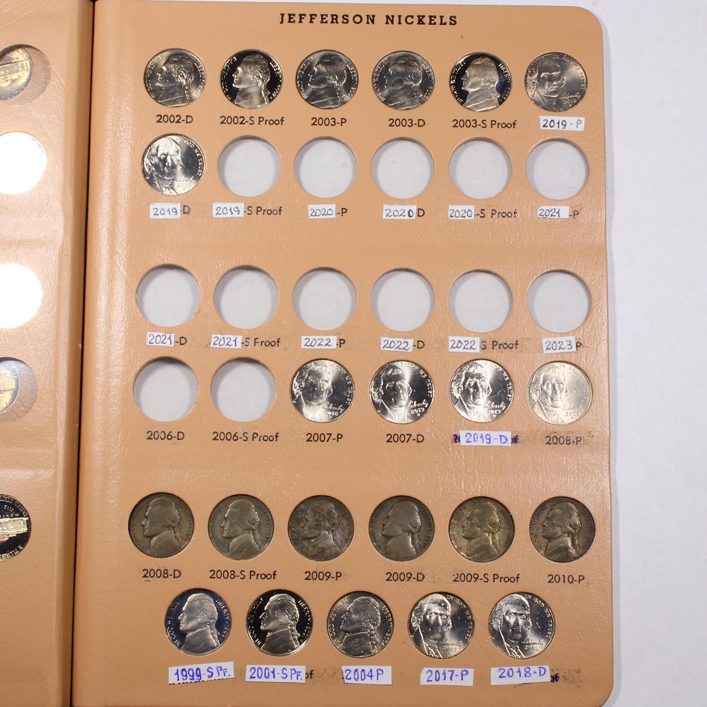 Partial Jefferson Nickel Book 1939-2018 182 coins