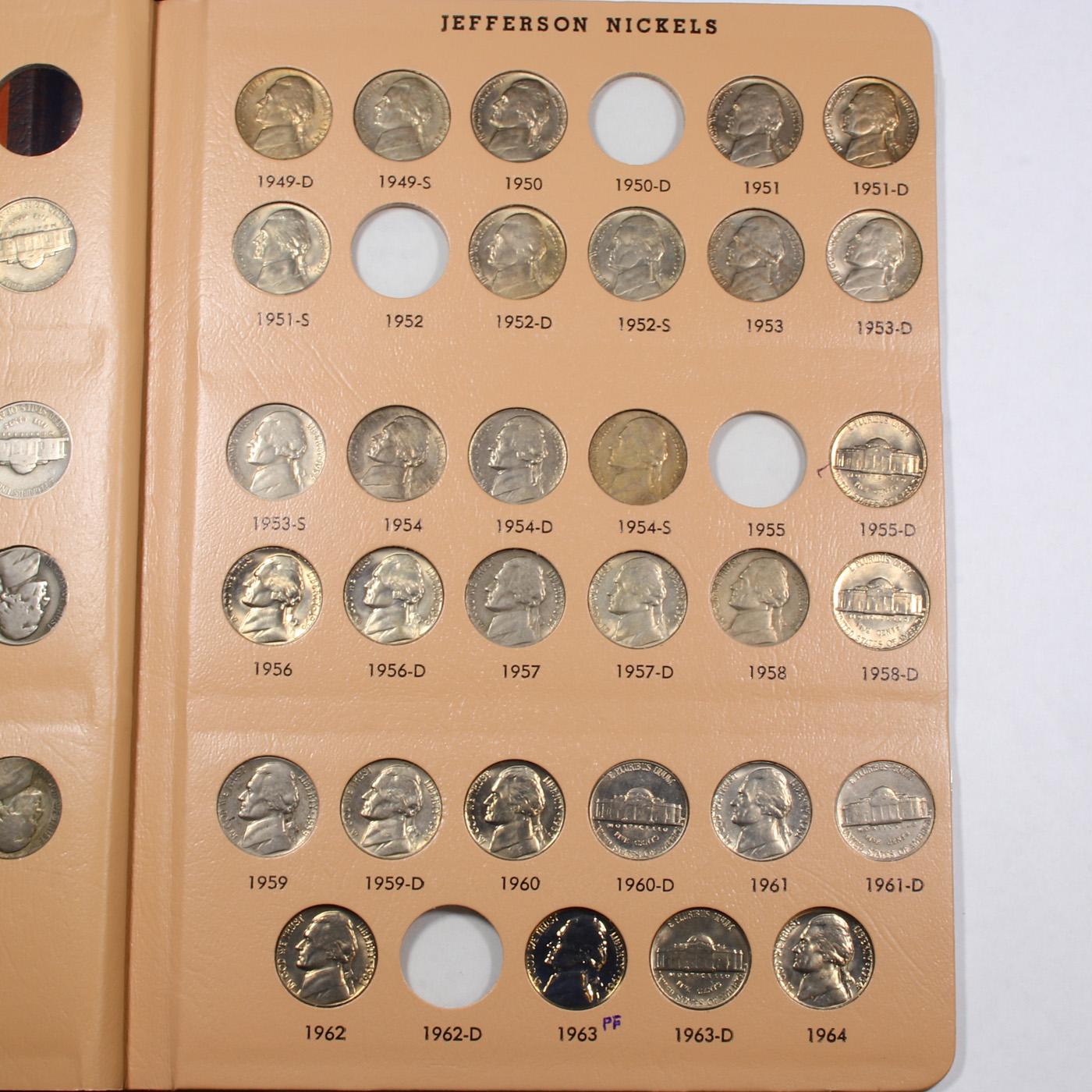 Partial Jefferson Nickel Book 1939-2018 182 coins