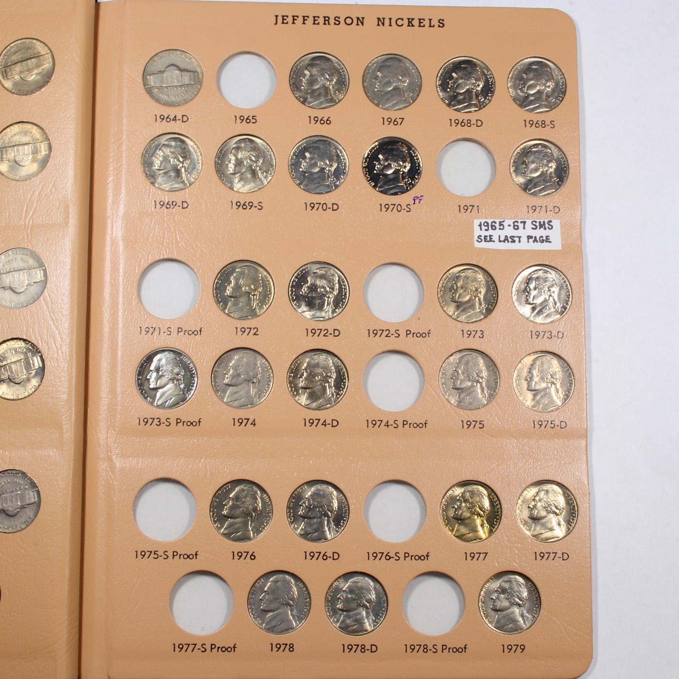 Partial Jefferson Nickel Book 1939-2018 182 coins