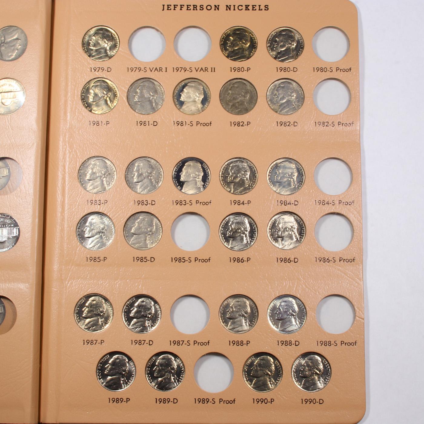 Partial Jefferson Nickel Book 1939-2018 182 coins