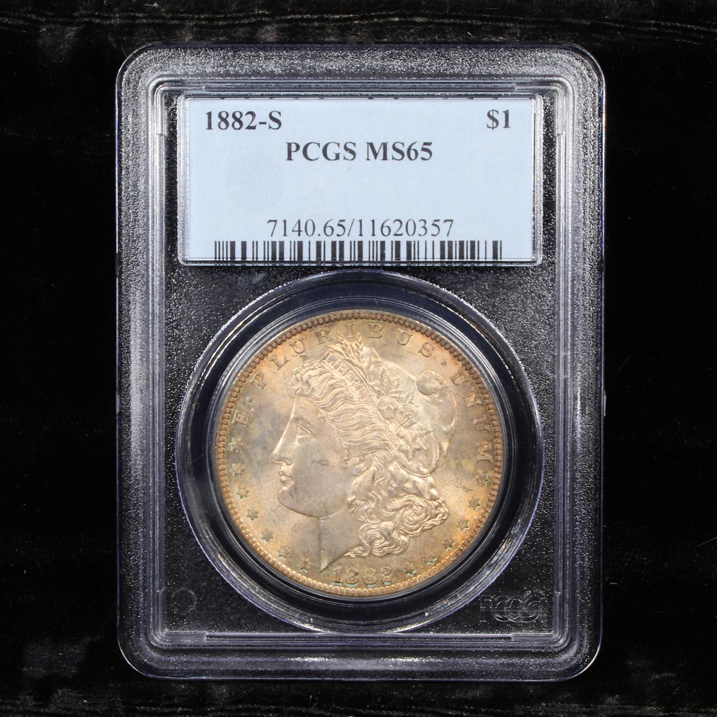 PCGS 1882-s Colorfully Toned Morgan Dollar $1 Graded ms65 By PCGS