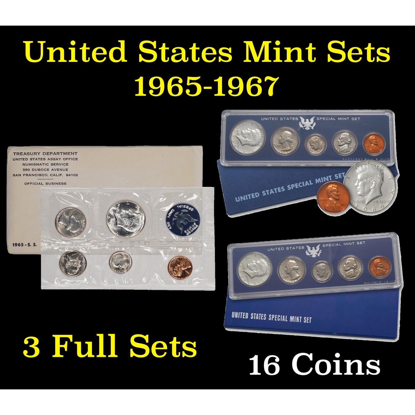 Group of 3 Special Mint Sets 1965-1967 16 coins