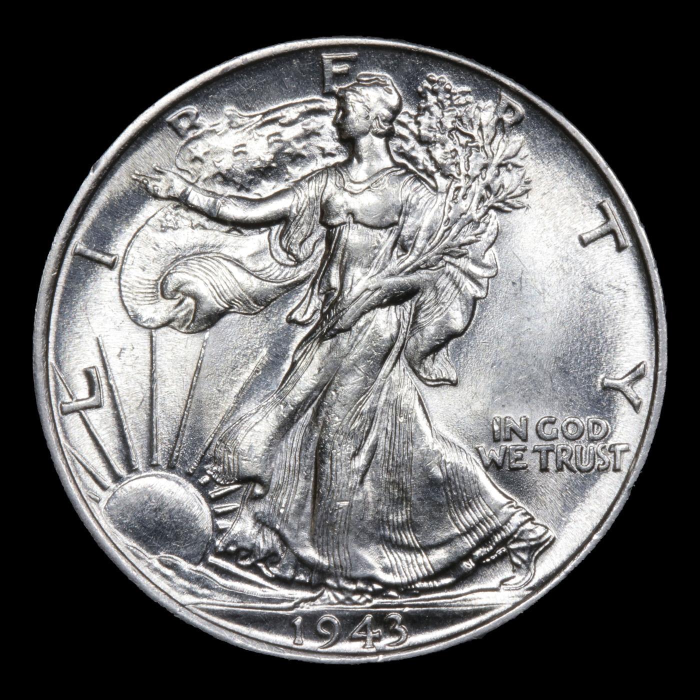 1943-p Walking Liberty Half Dollar 50c Grades Choice Unc