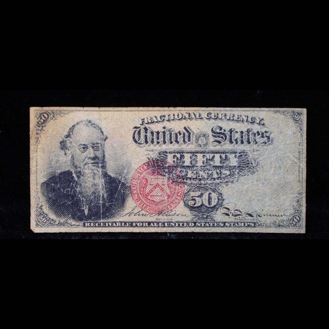 1870's US Fractional Currency 50¢ Fourth Issue Fr-1376 Grades vf, very fine