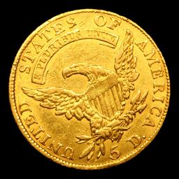 ***Auction Highlight*** 1810 Lg Date Large 5 BD-4 Gold Capped Bust Half Eagle $5 Graded au58 Details