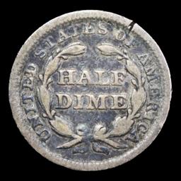 1850-p Seated Liberty Half Dime 1/2 10c Grades vf details