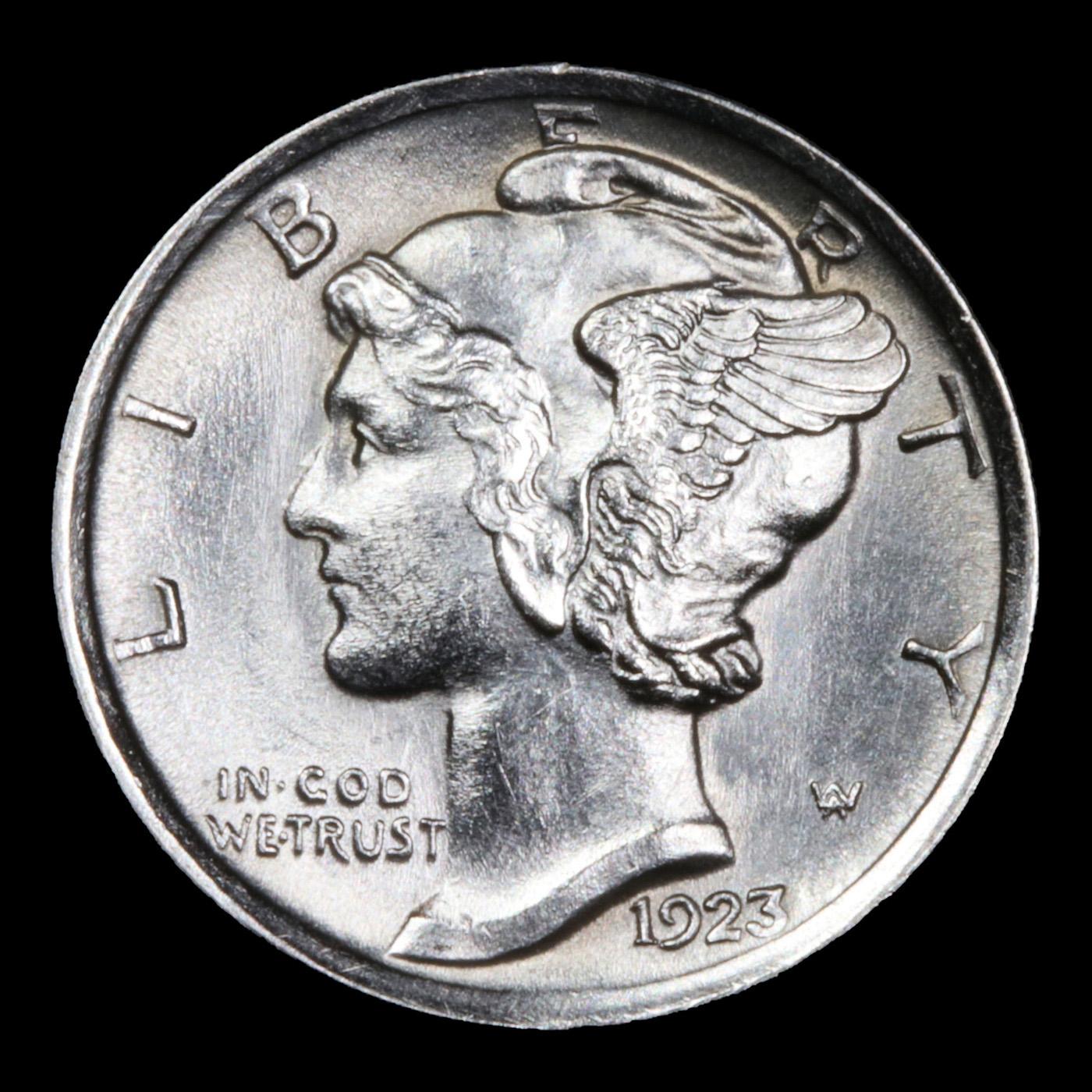 ***Auction Highlight*** 1923-p Mercury Dime 10c Graded ms66 FSB By SEGS (fc)