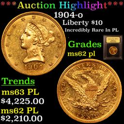 ***Auction Highlight*** 1904-o Gold Liberty Eagle $10 Graded Select Unc PL By USCG (fc)