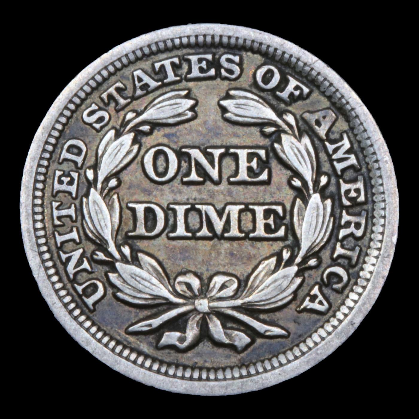 1856-p Seated Liberty Dime 10c Grades xf