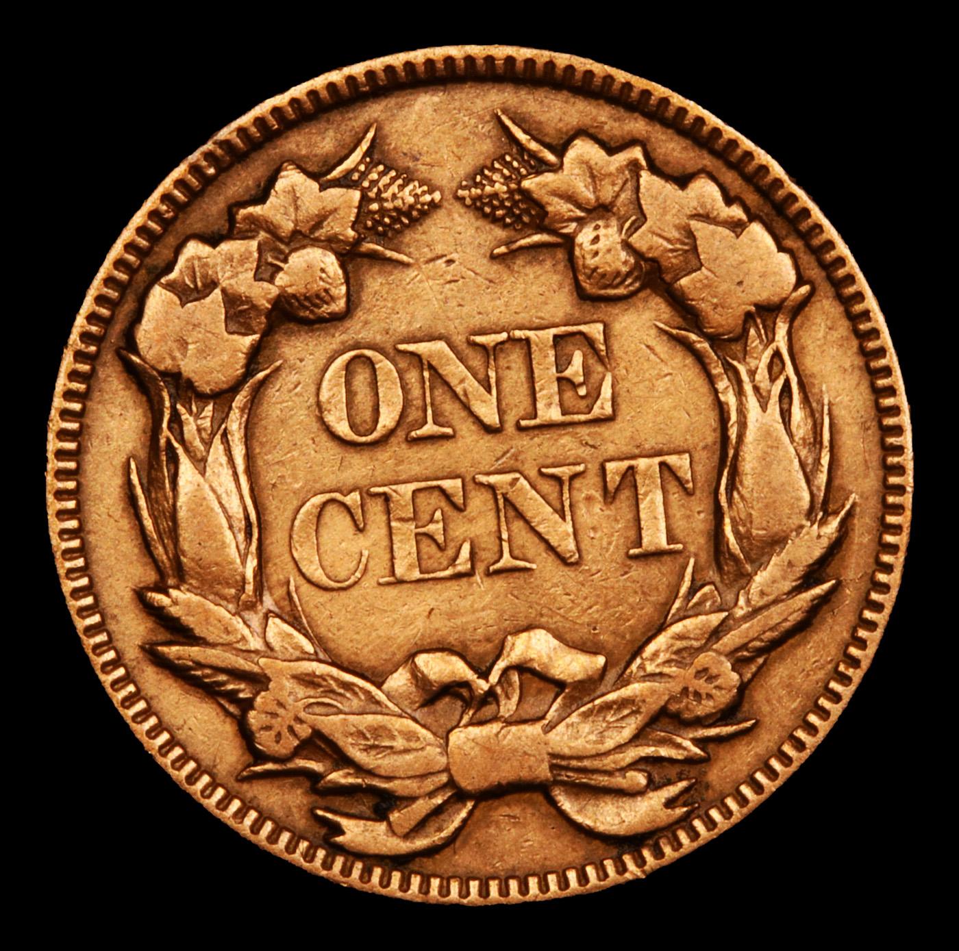 1857 Flying Eagle Cent 1c Grades vf+ details