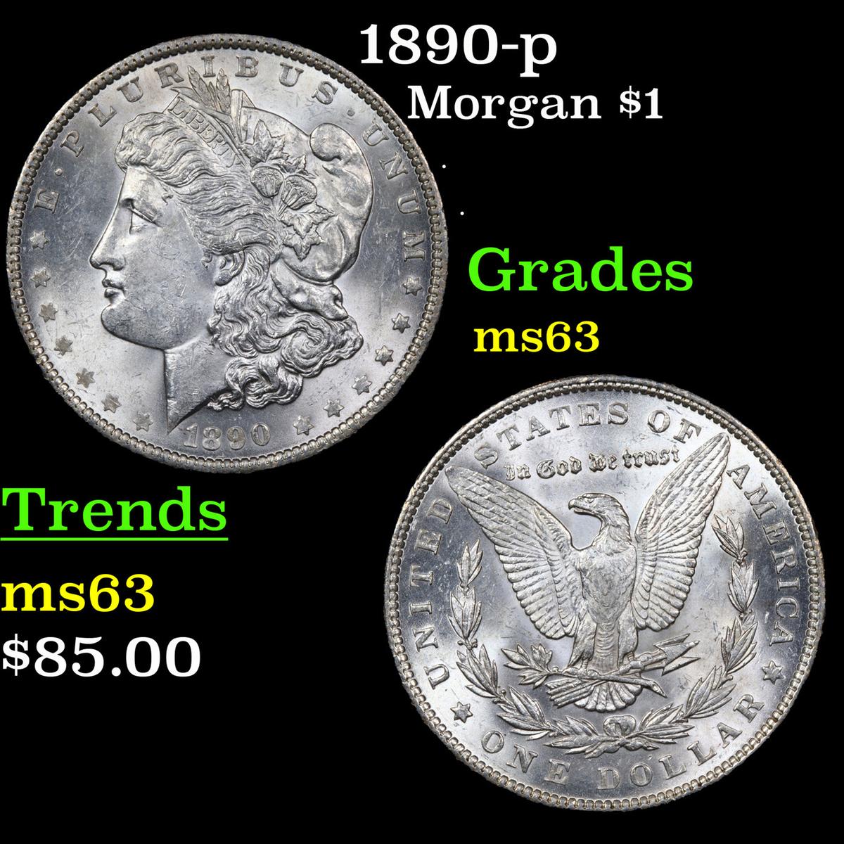 1890-p Morgan Dollar $1 Grades Select Unc