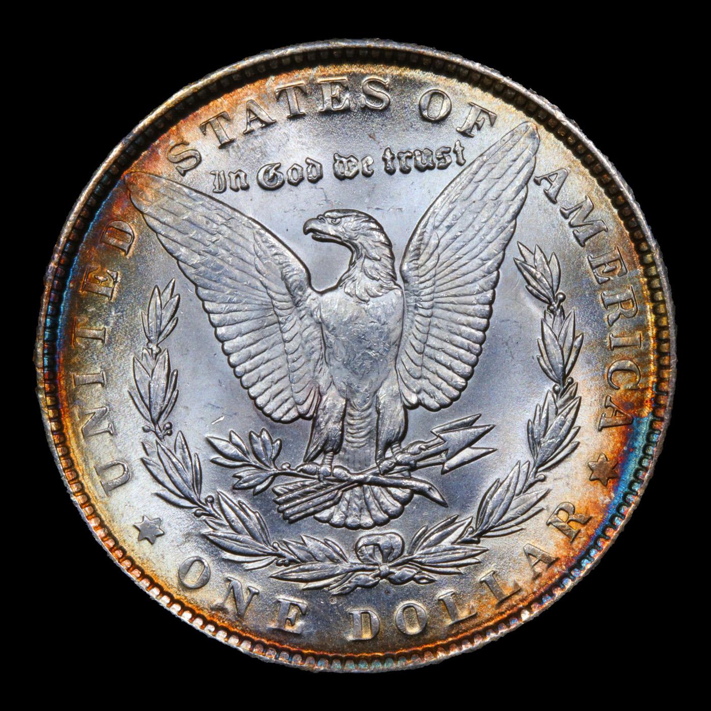 1889-p Colorfully Toned Morgan Dollar $1 Grades Select Unc