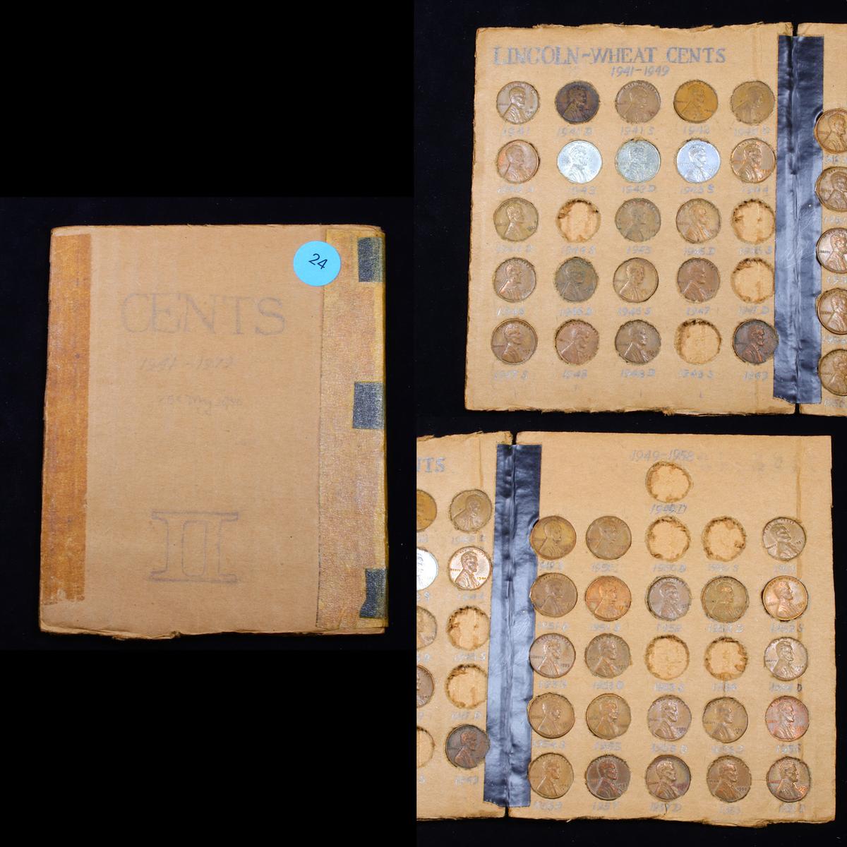 Partial Lincoln Cent Book 1935-1939 42 Coins