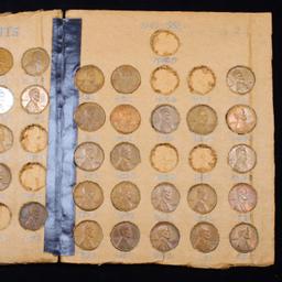 Partial Lincoln Cent Book 1935-1939 42 Coins