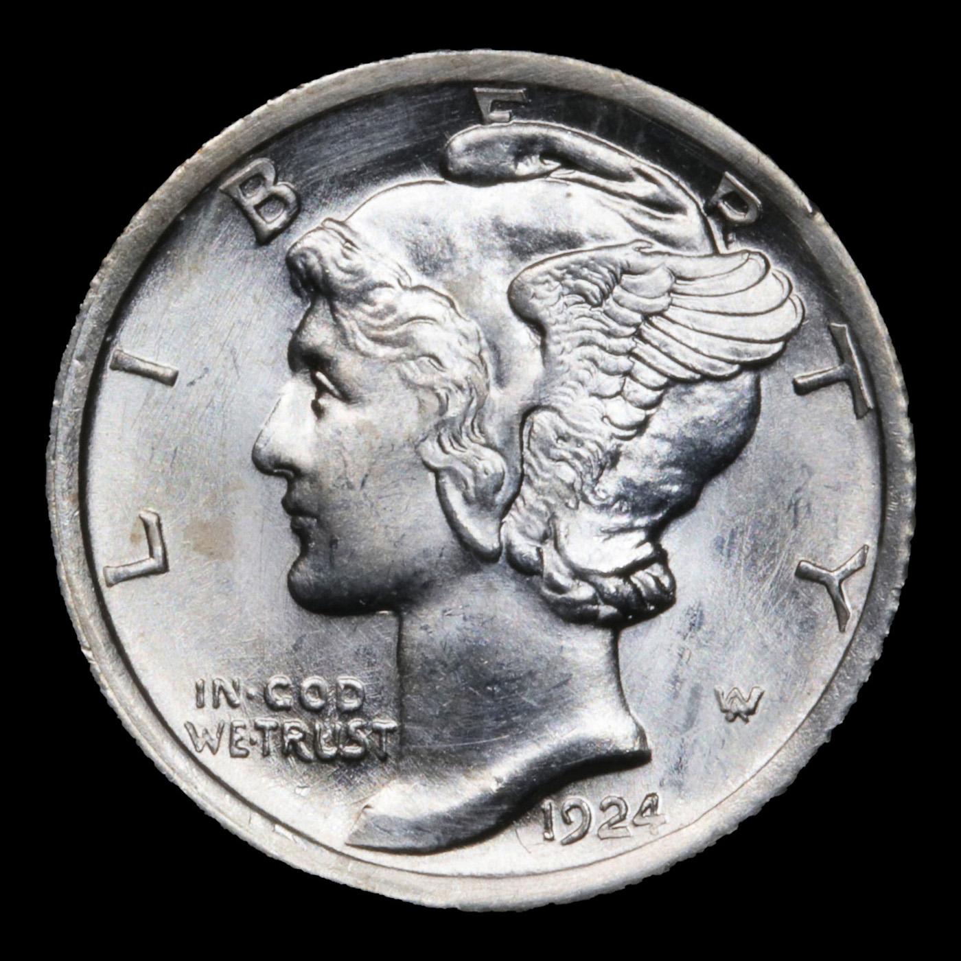 1924-p Mercury Dime 10c Graded ms64 FSB