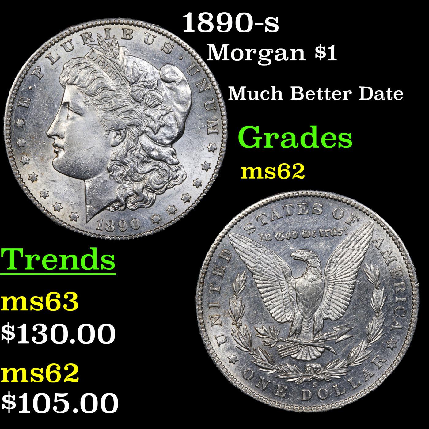 1890-s Morgan Dollar $1 Grades Select Unc