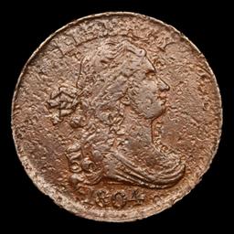 1804 C-10 Draped Bust Half Cent 1/2c Grades xf details