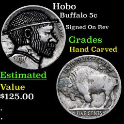 Hobo Buffalo Nickel 5c Grades Hand Carved