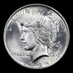 ***Auction Highlight*** 1924-p Peace Dollar $1 Graded ms66 By SEGS (fc)