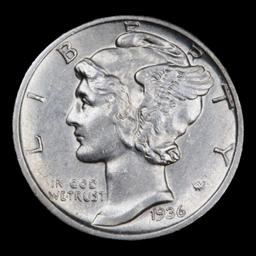 1936-d Mercury Dime 10c Grades Choice AU/BU Slider