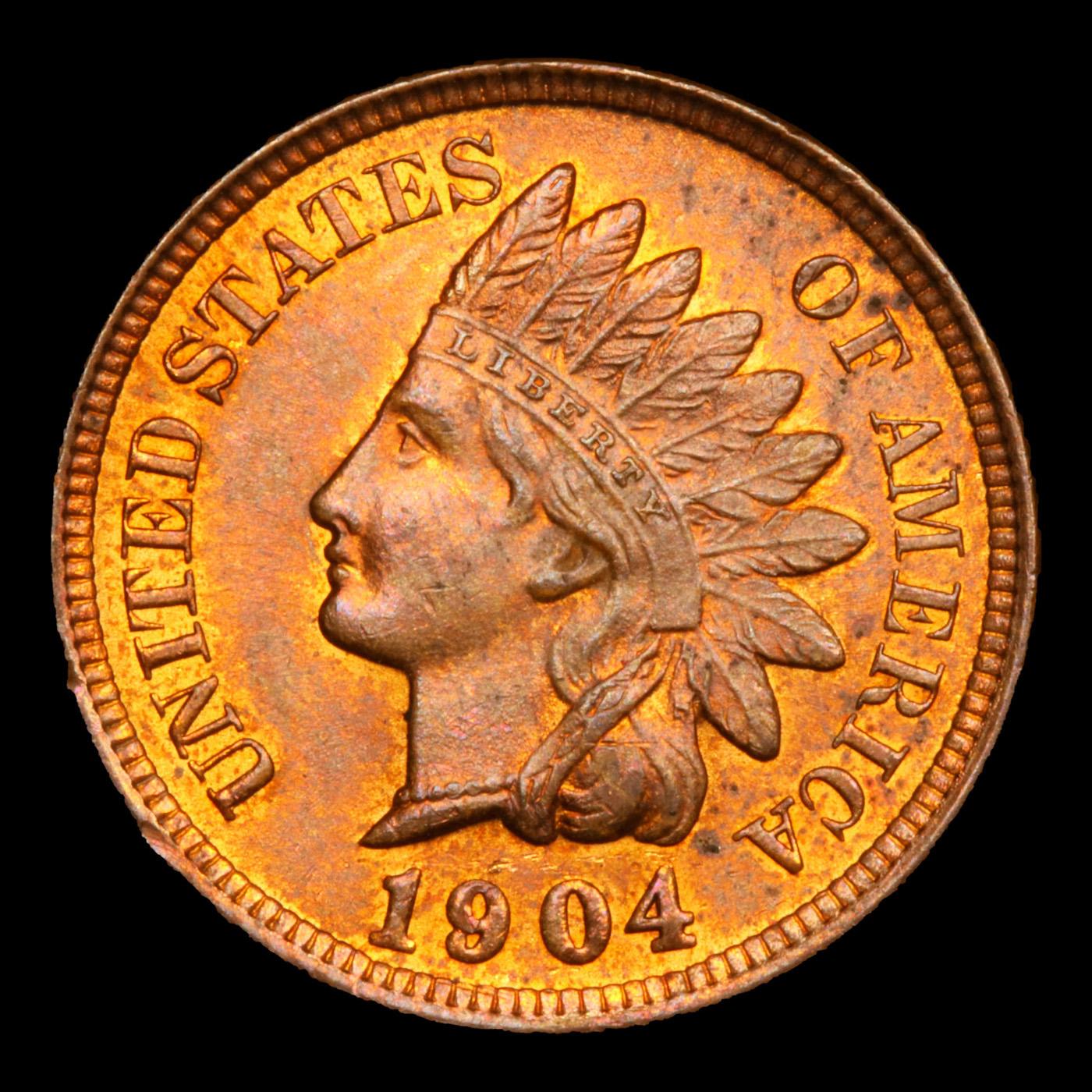 1904 Indian Cent 1c Grades Choice Unc RB