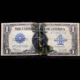 1923 $1 large size Blue Seal Silver Certificate, Signatures of Speelman & White Fr-239 Grades vf det