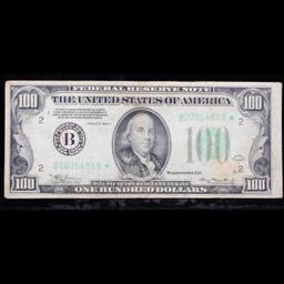 ***Auction Highlight*** **Star Note** 1934 $100 Green Seal Federal Reserve Note Grades vf++ (fc)