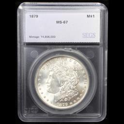 *HIGHLIGHT OF ENTIRE AUCTION* 1879-p TOP POP! Morgan Dollar $1 Graded ms67 By SEGS (fc)